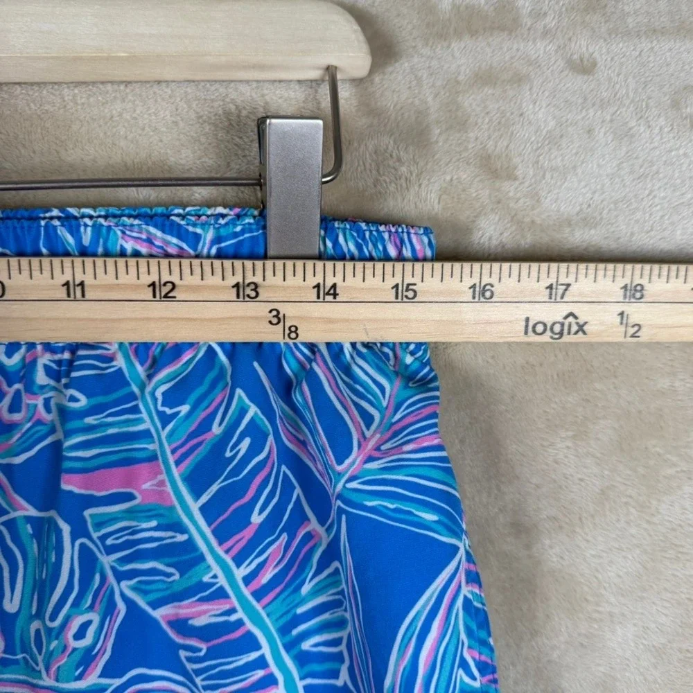 Chubbies Mens Blue Palm Leaf Print Swim Trunks Large Beachwear Coastal Preppy